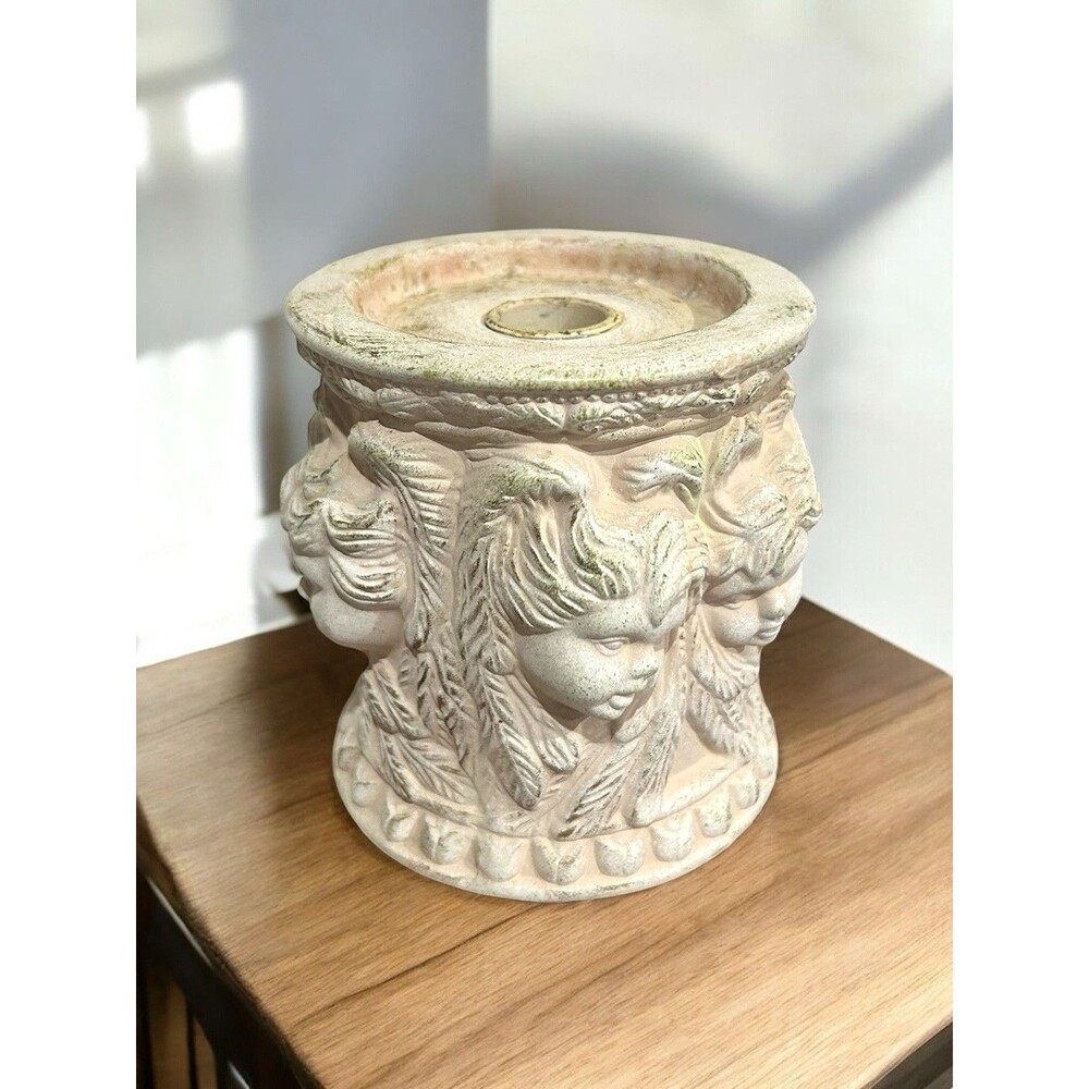 Vtg Pacific Rim Cherub Angel Porcelain Pillar/Taper Candle Holder Pedestal